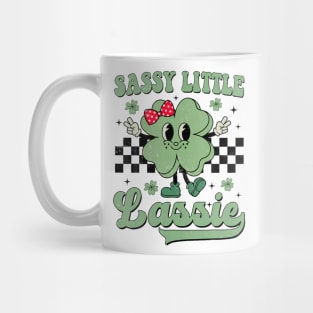 Retro Groovy St Patricks Day Sassy Little Lassie Kids Girls Mug